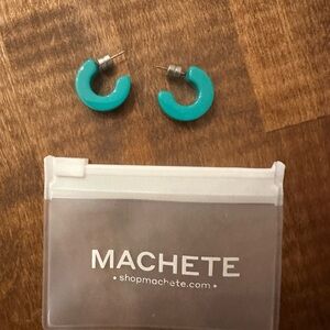 Machete Turquoise Hoop Earrings